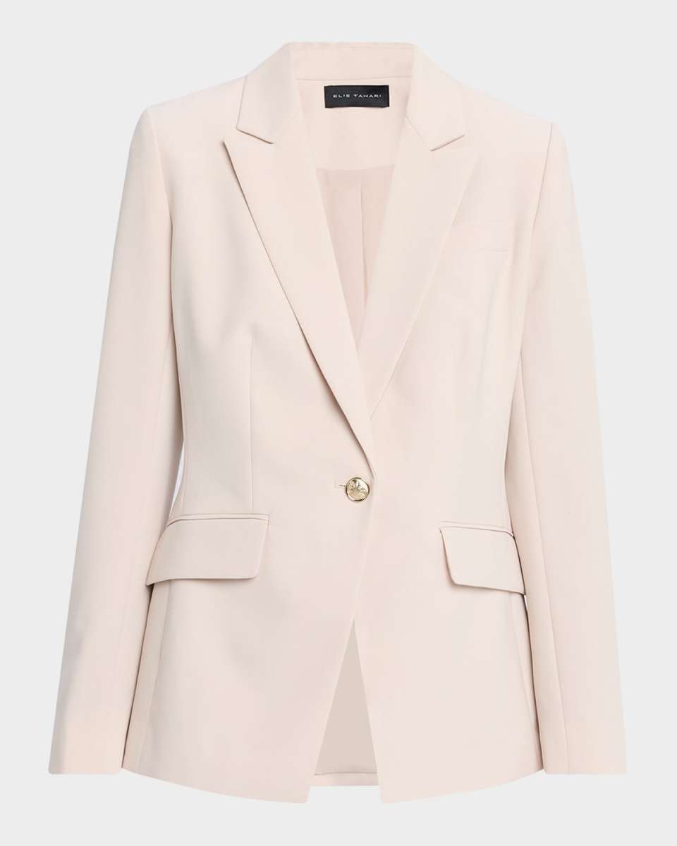 The Ashton Ruched-Back One-Button Blazer